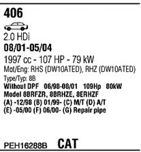 WALKER PEH16288B Exhaust System